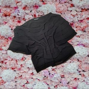 Club Monaco sheer ruffle top